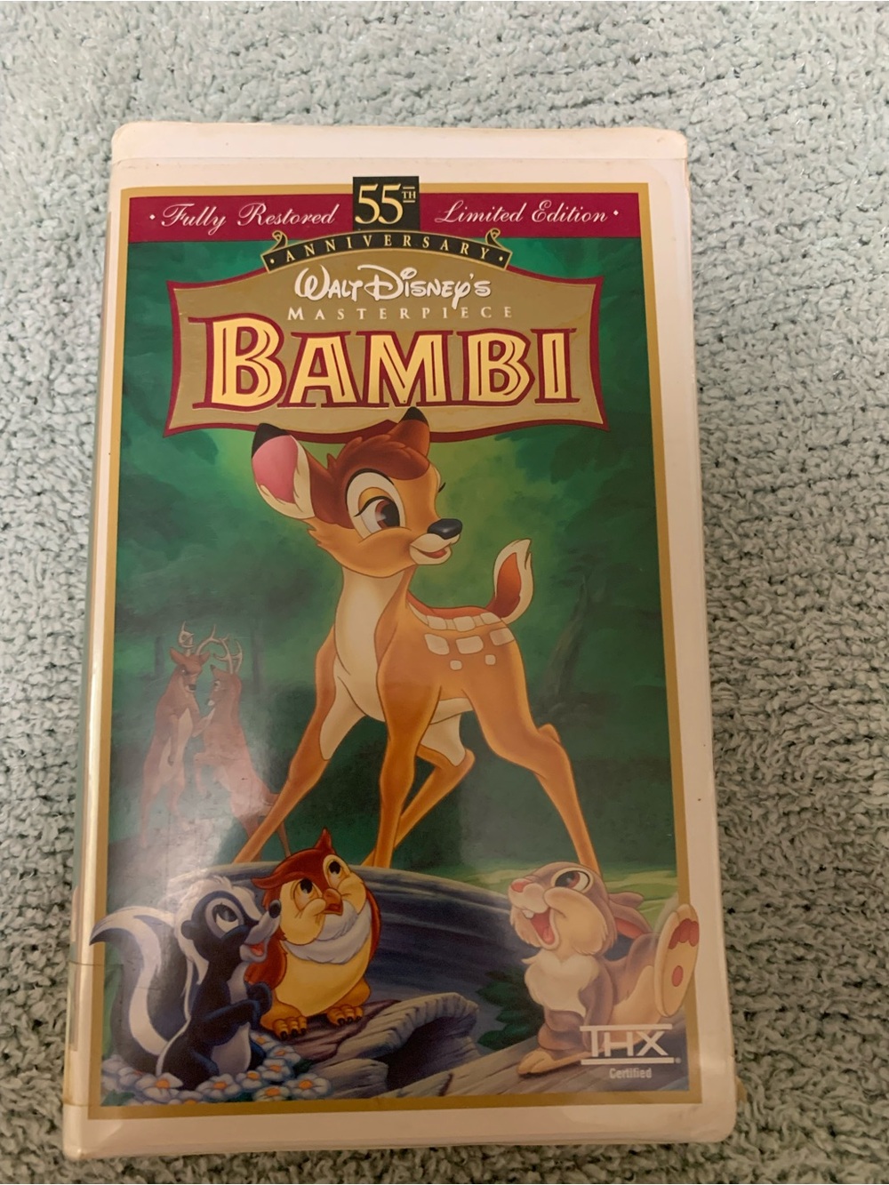 Disney Bambi Movie VHS Cover with Green and Brown Artwork